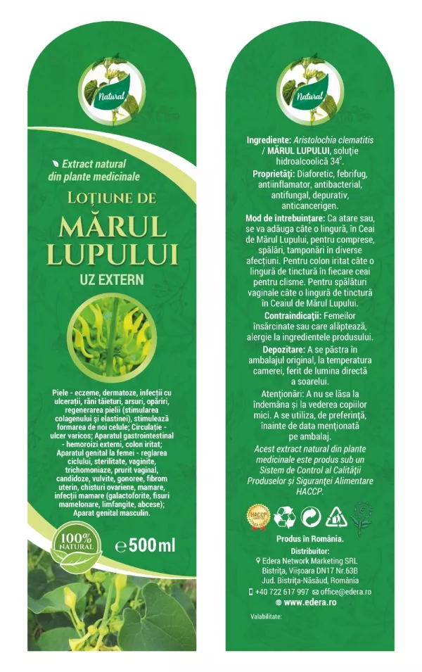 Loţiune de Mărul Lupului 500 ml UZ EXTERN  (3390)