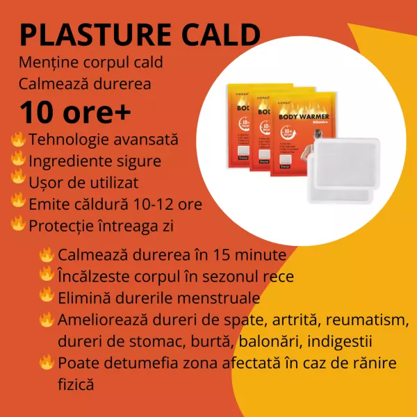 Afecţiuni Ortopedice / Reumatism / Artrite - Plasture cald împotriva durerii 10*13 cm, 1 bucată, edera.ro