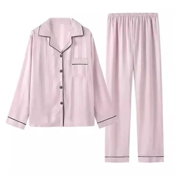 Lenjerie - Set pijama lungă din satin, edera.ro
