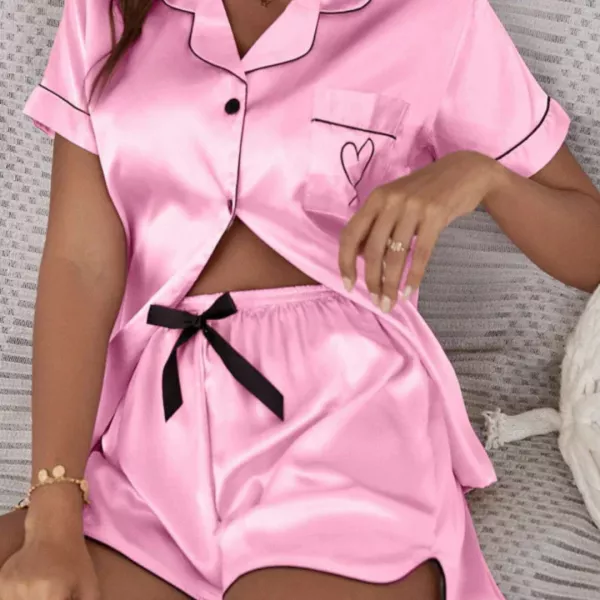 Lenjerie - Set pijama scurtă din satin, edera.ro
