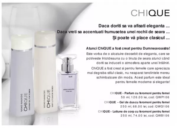 Set Parfum și Cosmetice cu feromoni pentru femei Chique