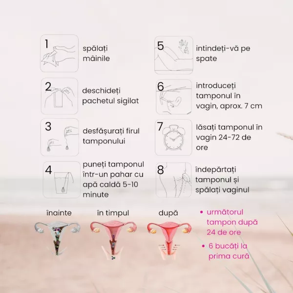 Tampon Intim Detoxifiant – 6 bucăți