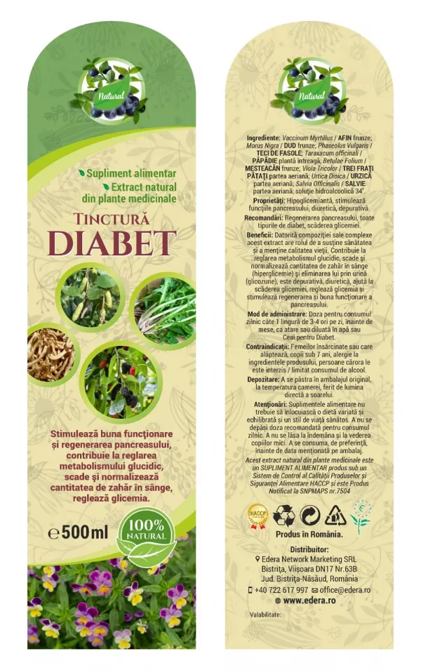 Tinctură pentru Diabet 500 ml