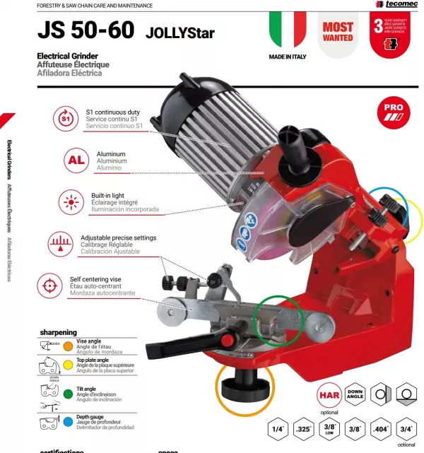 Masina de ascutit lant Jolly Star JS50-60 