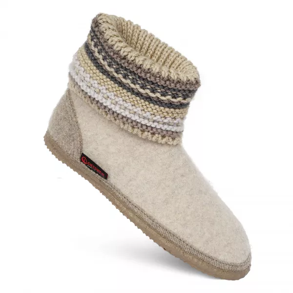 Papuci De Casa Din Lana Cu Talpa Din Cauciuc Natural Model Kiel Bej 42 9009553942721.html
