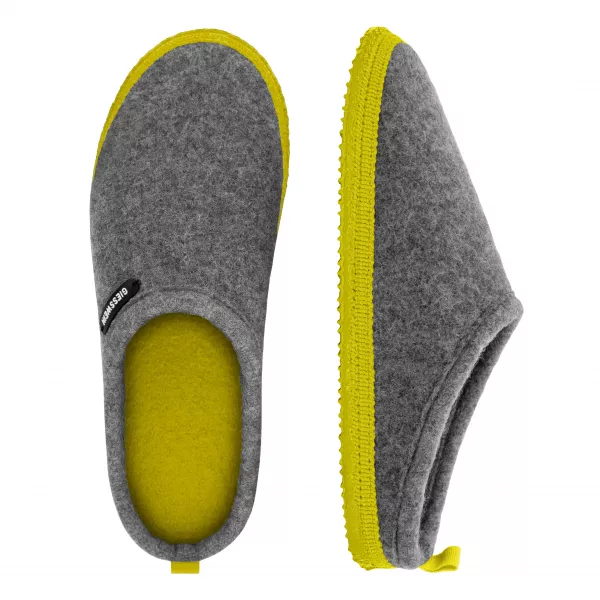 Papuci De Casa Din Lana Woolpops Gri Lime 37 9009553960749.html