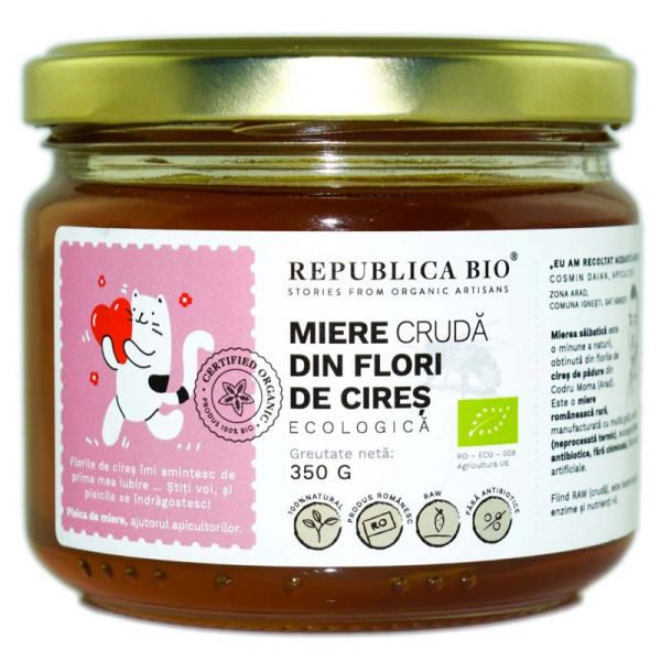 Miere Din Flori De Cires Ecologica Cruda 350g Republica Bio
