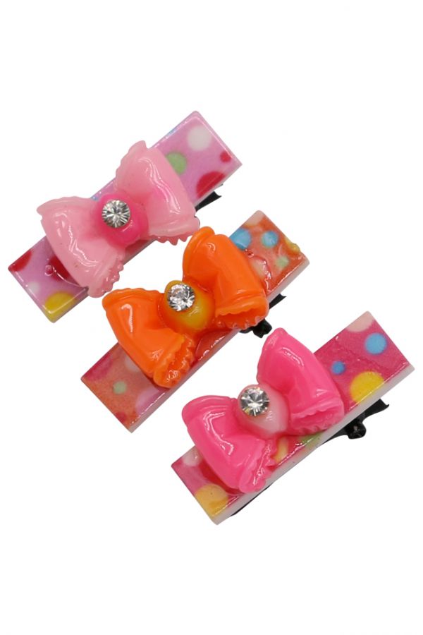 Accesorii Set Pentru Copii 3 Agrafe Fundita Plastic Ap 49