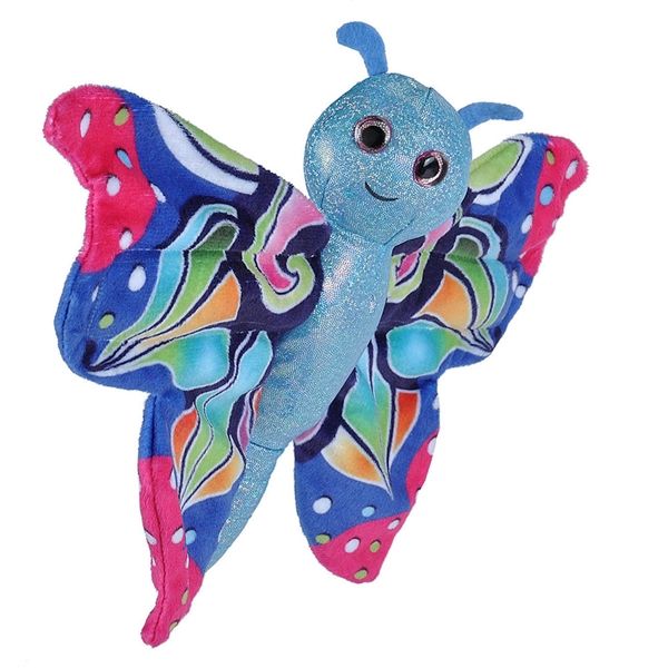 Brățară Din Pluș Fluture Albastru Cu Aripi Colorate 18 Cm