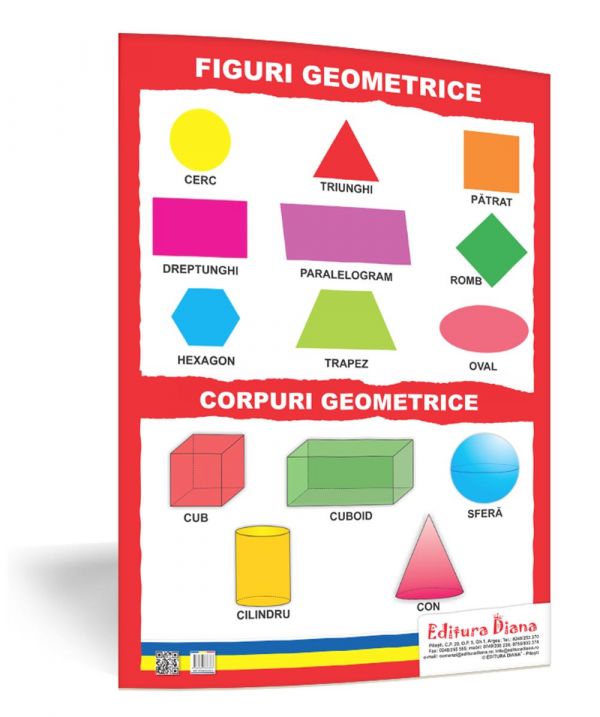 Figuri Geometrice și Corpuri Geometrice Planșă 50x70 Proiecte