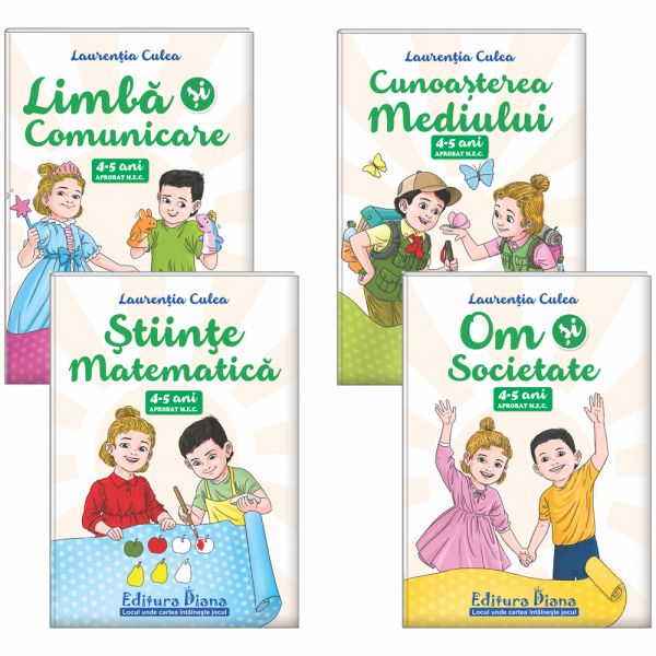 Set Patru Cărți A4 Grupa Mijlocie 4 5 Ani Autor L Culea Aprobat Men