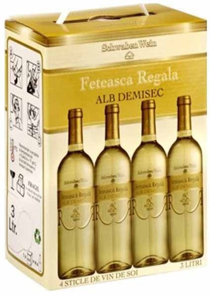 Vin Alb Demisec Feteasca Regala Schwaben Wein Bag In Box Recas 3l