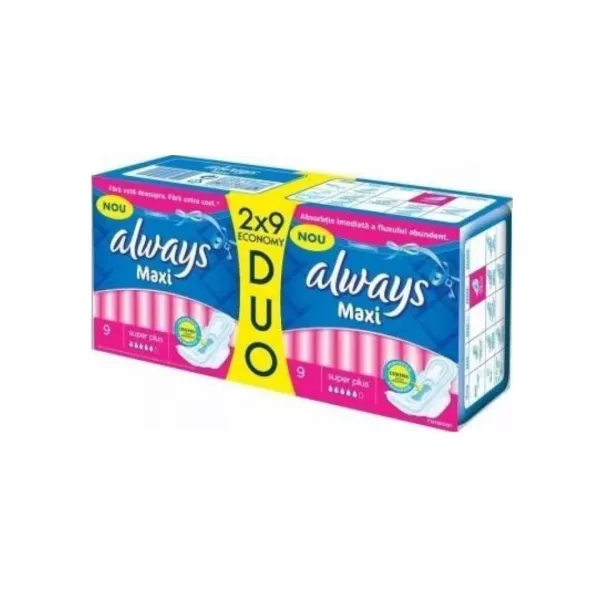 Absorbante Always Maxi Super Plus Duo Pack, 18 bucati