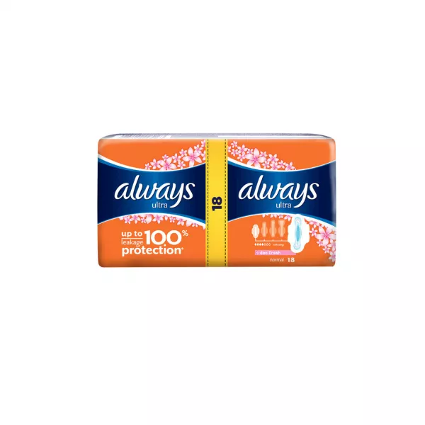 Absorbante Always Ultra Normal Fresh Duo, 18 bucati