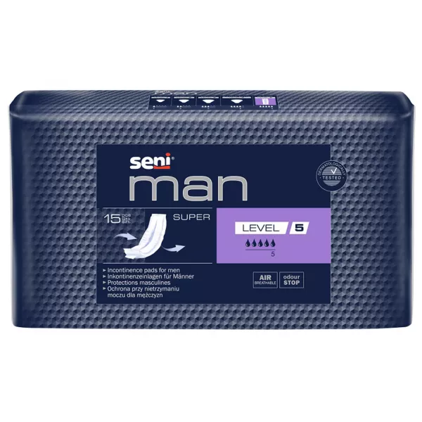 Absorbante urologice Man Super, Level 5, 15 bucati, Seni