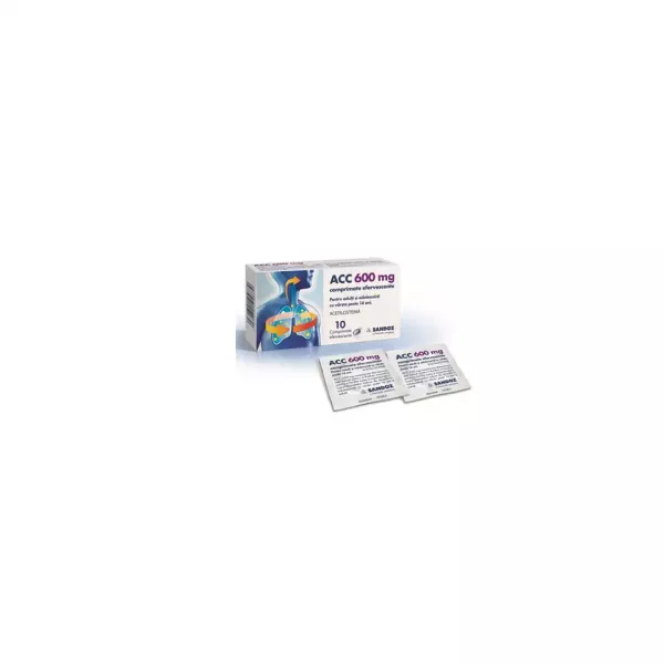 ACC 600 mg, 10 comprimate efervescente individuale, Sandoz