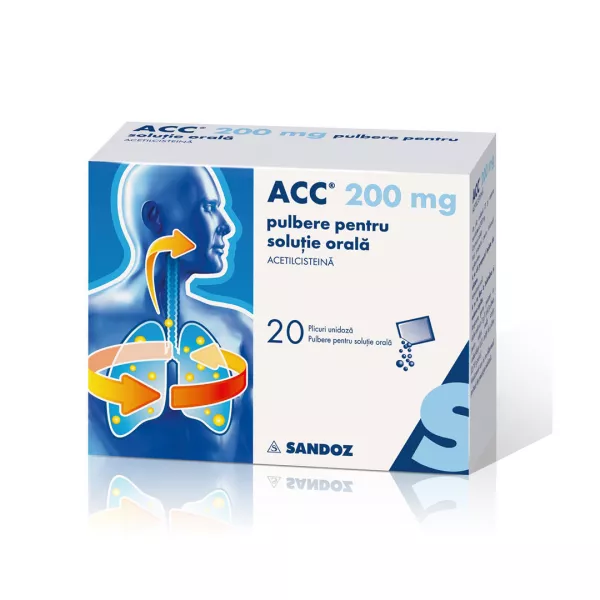 Acc 200 pulbere, 20 plicuri, Sandoz
