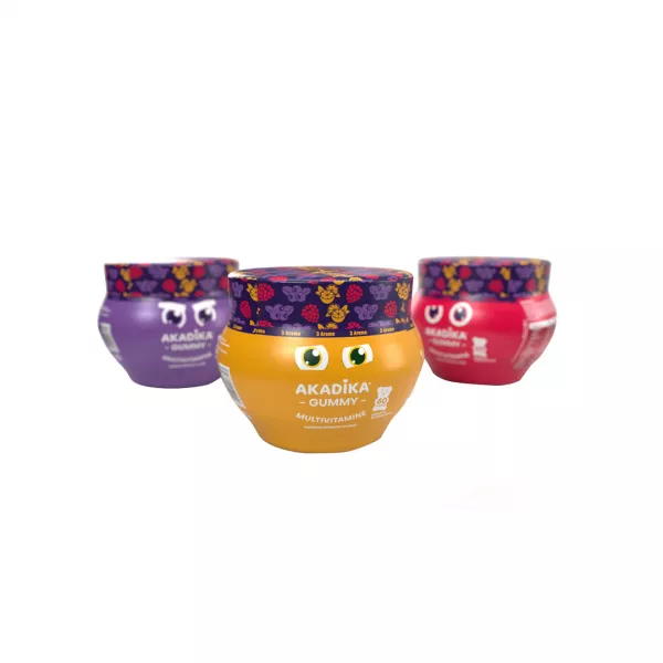 Akadika Gummy Multivitamine 3 arome, 60 buc, Fiterman