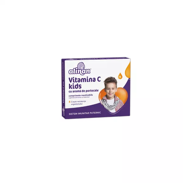 Alinan Vitamina C Kids portocale, 20 comprimate masticabile, Fiterman