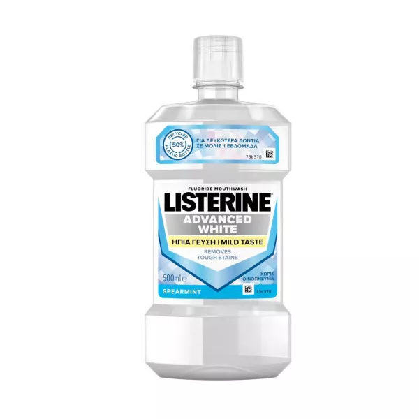 Apa de gura Advanced White, gust mai putin intens, 500 ml, Listerine