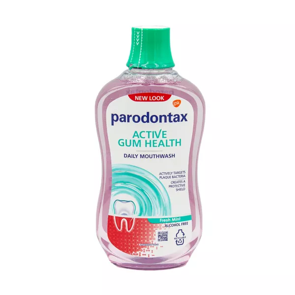 Apa de gura fara alcool Active Gum Health Fresh Mint Parodontax, 500 ml, Gsk