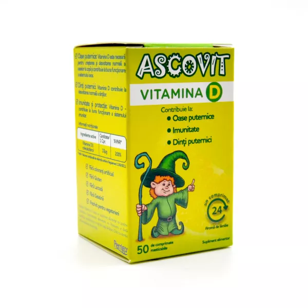 Ascovit Vitamina D3, 50 comprimate, Perrigo