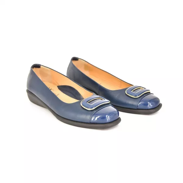 Balerini din piele Relax061, navy