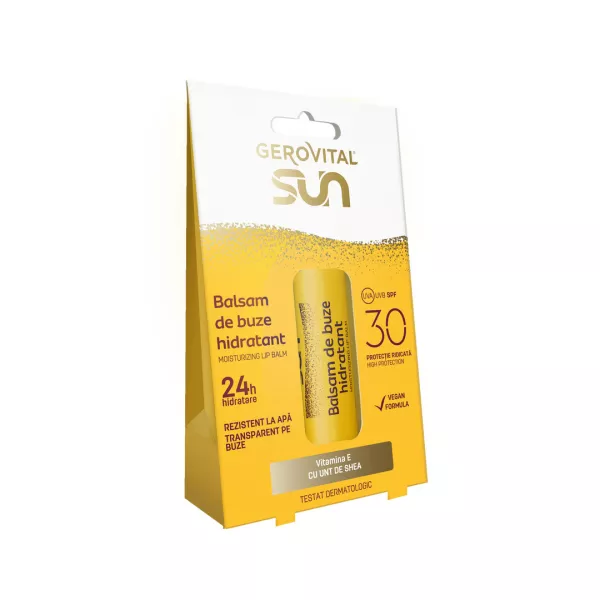 Balsam de buze hidratant Sun, SPF 30, 5.7 ml, Gerovital