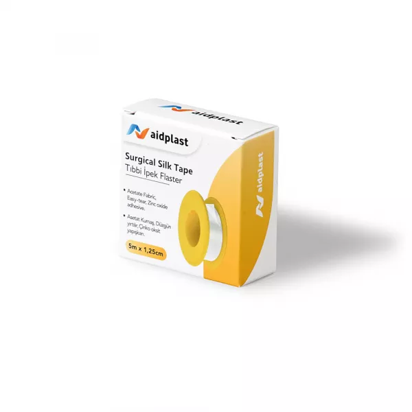 Banda adeziva pe suport de matase 5 m x 1.25 cm, 1 buc/cutie, Aidplast