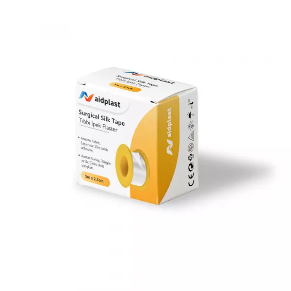 Banda adeziva pe suport de matase 5 m x 2.5 cm, 1 buc/cutie, Aidplast