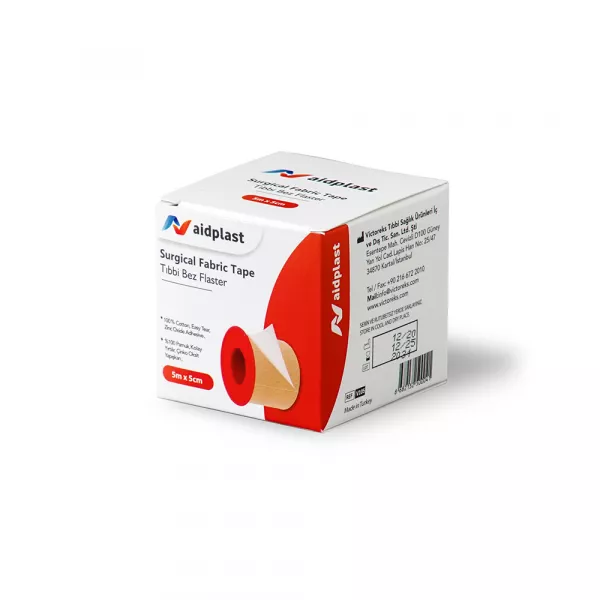Banda adeziva pe suport textil 5 m x 5 cm, 1 buc/cutie, Aidplast