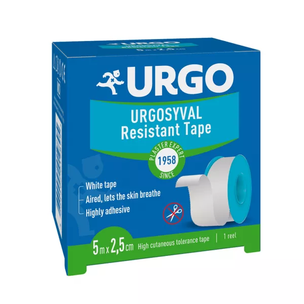 Banda autoadeziva pentru fixarea pansamentelor non-ocluzive UrgoSyval, 5m x 2,5cm, Urgo