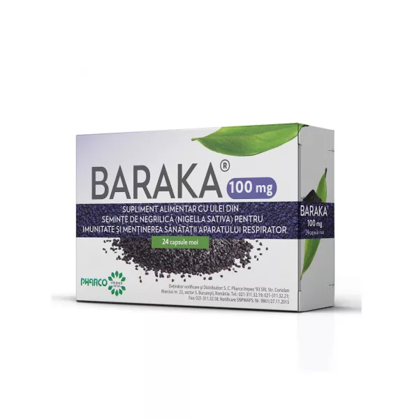 Baraka 100 mg, 24 capsule moi, Pharco