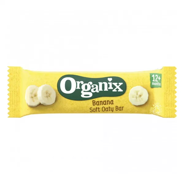 Batoane Bio din cereale cu ovaz integral si banane, +12 luni, 23 g, Organix