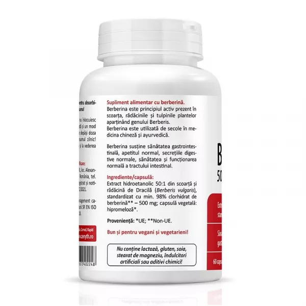 Berberine, 500 mg, 60 capsule, Zenyth