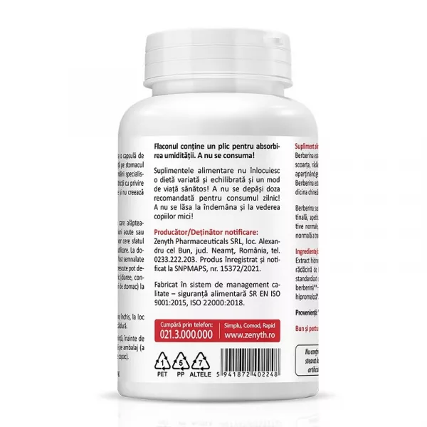 Berberine, 500 mg, 60 capsule, Zenyth