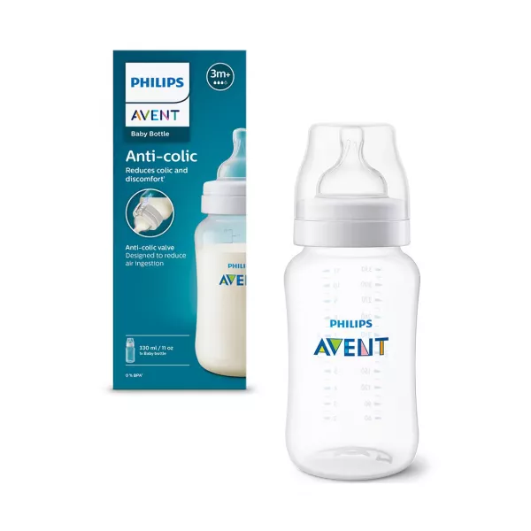 Biberon anti-colici, 330ml, Tetina cu debit 3, +3 luni, fara BPA, SCY106/01, Philips Avent