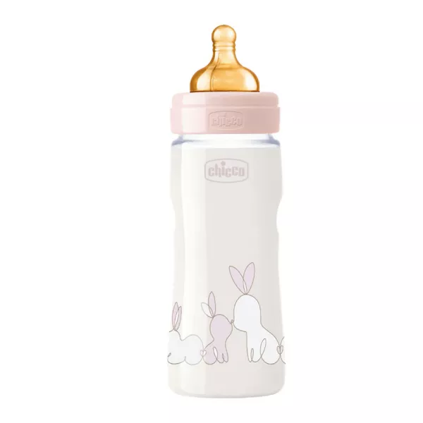 Biberon Original Touch PP tetina cauciuc flux reglabil fetita, 4 luni+, 330 ml, Chicco
