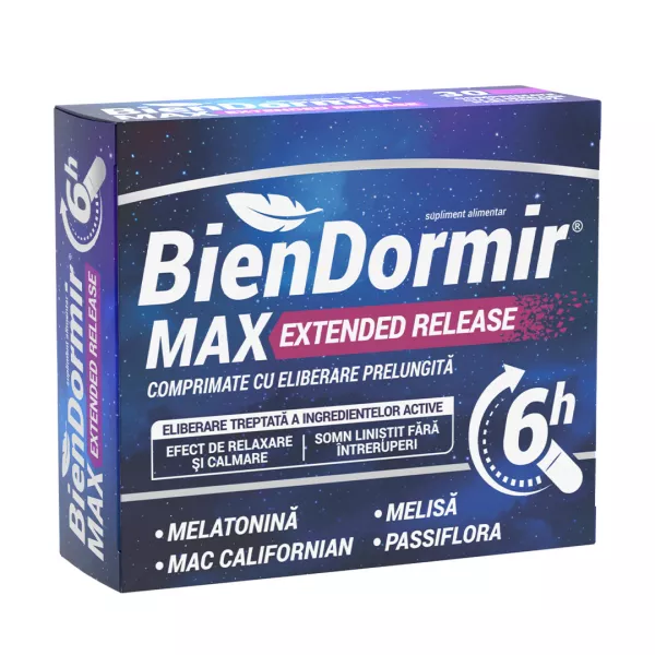 Bien Dormir Max Extended Release, 30 comprimate cu eliberare prelungita, Fiterman