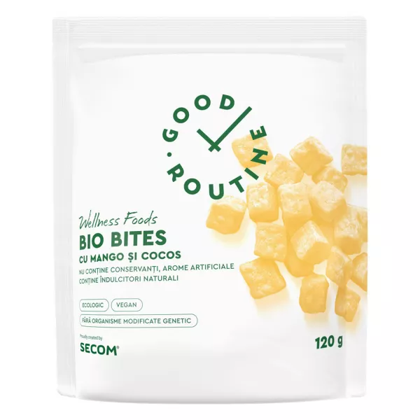 Bio Bites cu mango si cocos Good Routine, 120 g, Secom