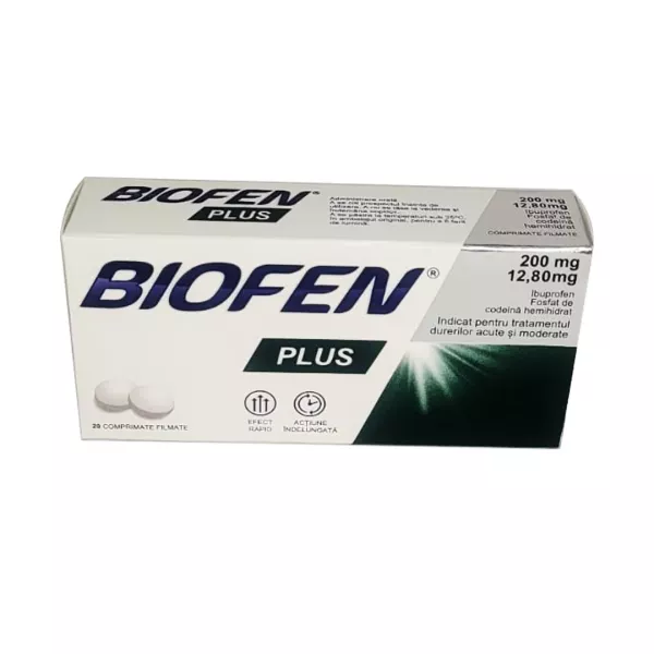 Biofen Plus 200 mg, 2,80 mg, 20 comprimate filmate, Biofarm