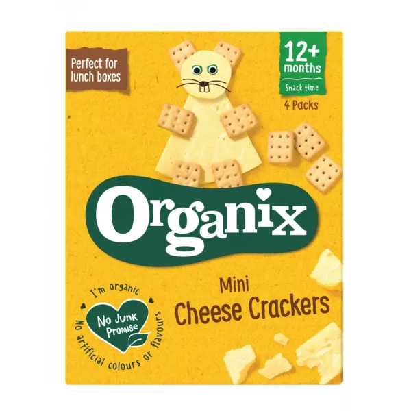 Biscuiti Bio mini cu branza, +12 luni, 4 pungute x 20 g, Organix