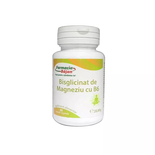Bisglicinat de Magneziu + B6, 30 capsule, Farmacia Bajan