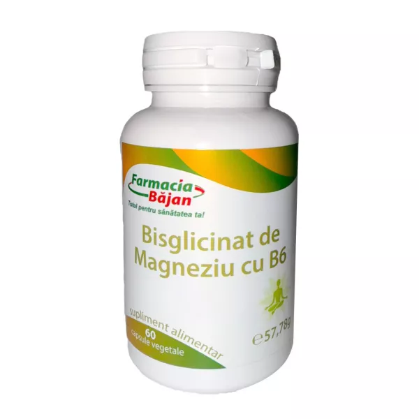 Bisglicinat de Magneziu + B6, 60 cpsule, Farmacia Bajan