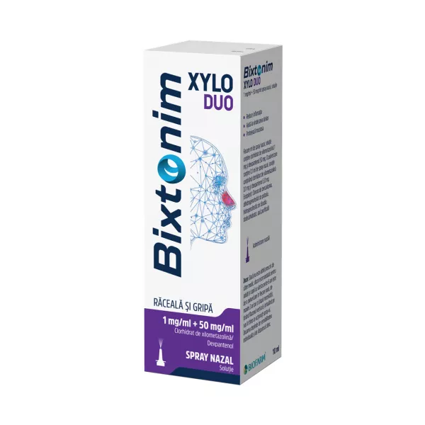 Bixtonim Xylo Duo adulti, 1 mg/ml + 50 mg/ml spray nazal, solutie, 10.5 ml, Biofarm