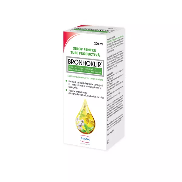 Bronhoklir tuse productiva sirop, 200 ml, Stada