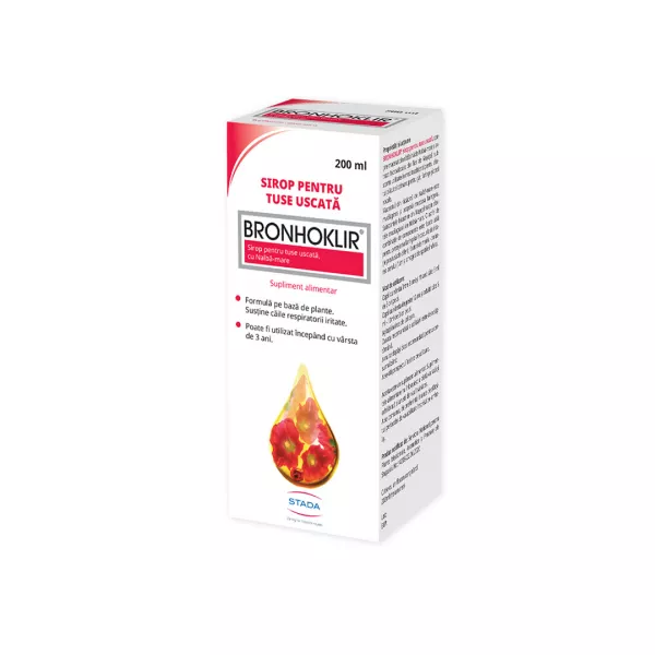 Bronhoklir tuse uscata sirop, 200 ml, Stada