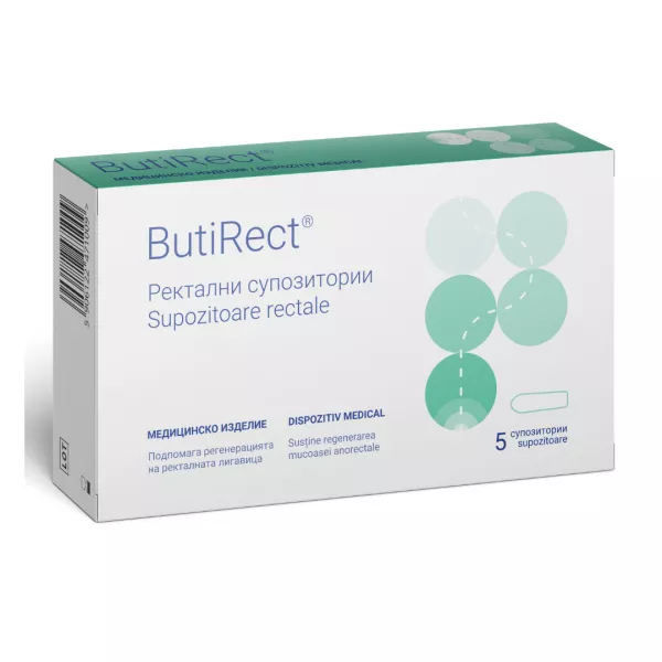 ButiRect, Supozitoare rectale, 5 bucati, NaturPharma