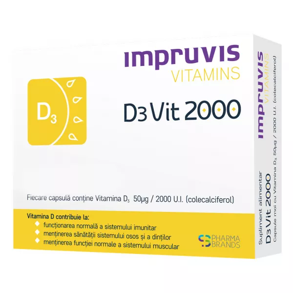 Cadou: D3Vit 2000, 30 capsule,Pharma Brands