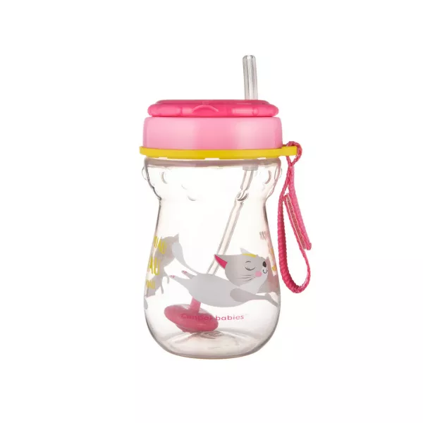 Canita flip-flap si baza CAT, roz, 56/518, 350 ml, Canpol
